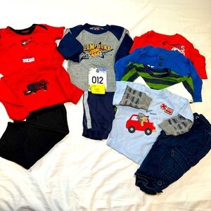 6 & 6-9M baby boy clothes 11pcs.  Coordinated outfits kb32